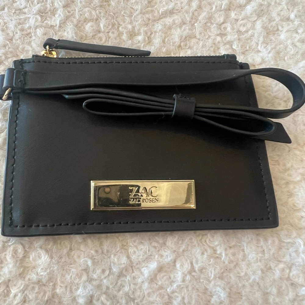 ZAC Zac Posen Black Card Holder with Gold Detail